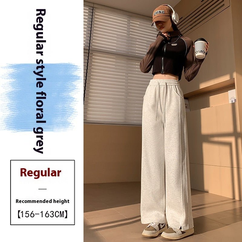 Women's High Waist Long Thin Straight Loose Leisure Sports Sweatpants - PratSN