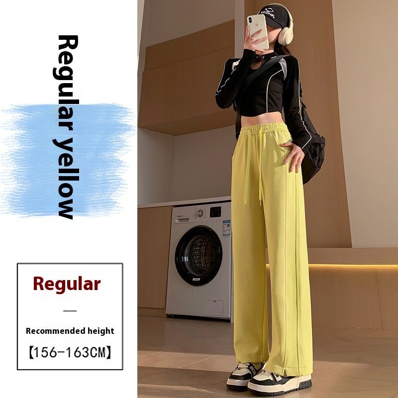 Women's High Waist Long Thin Straight Loose Leisure Sports Sweatpants - PratSN