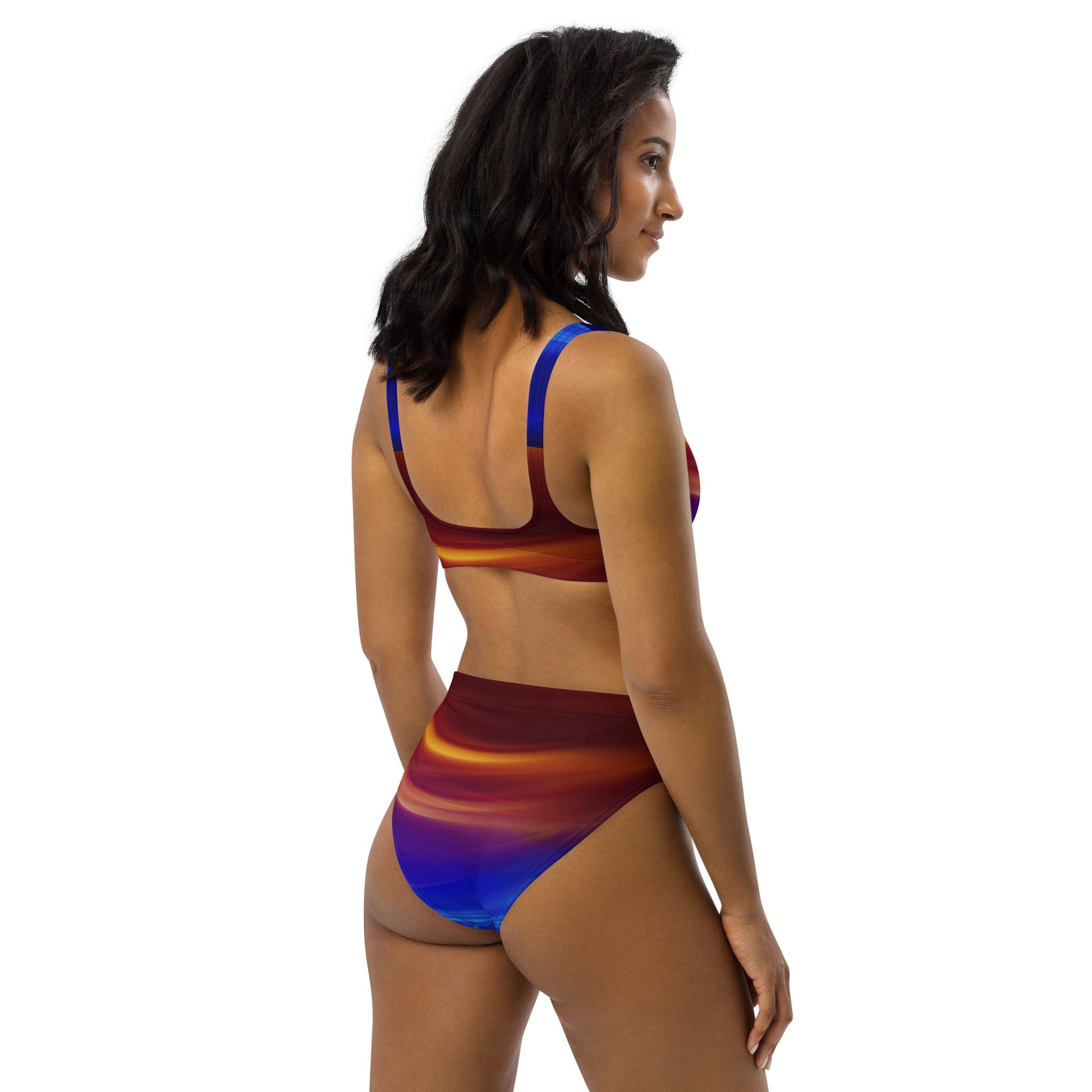 Women's high - waisted bikini, Brown Blue Purple Bodysuit, Outfit, Swimsuit for Women Vacation Beachwear Cruise Swimsuit, Bikini, Gift Bathing Suit - PratSN