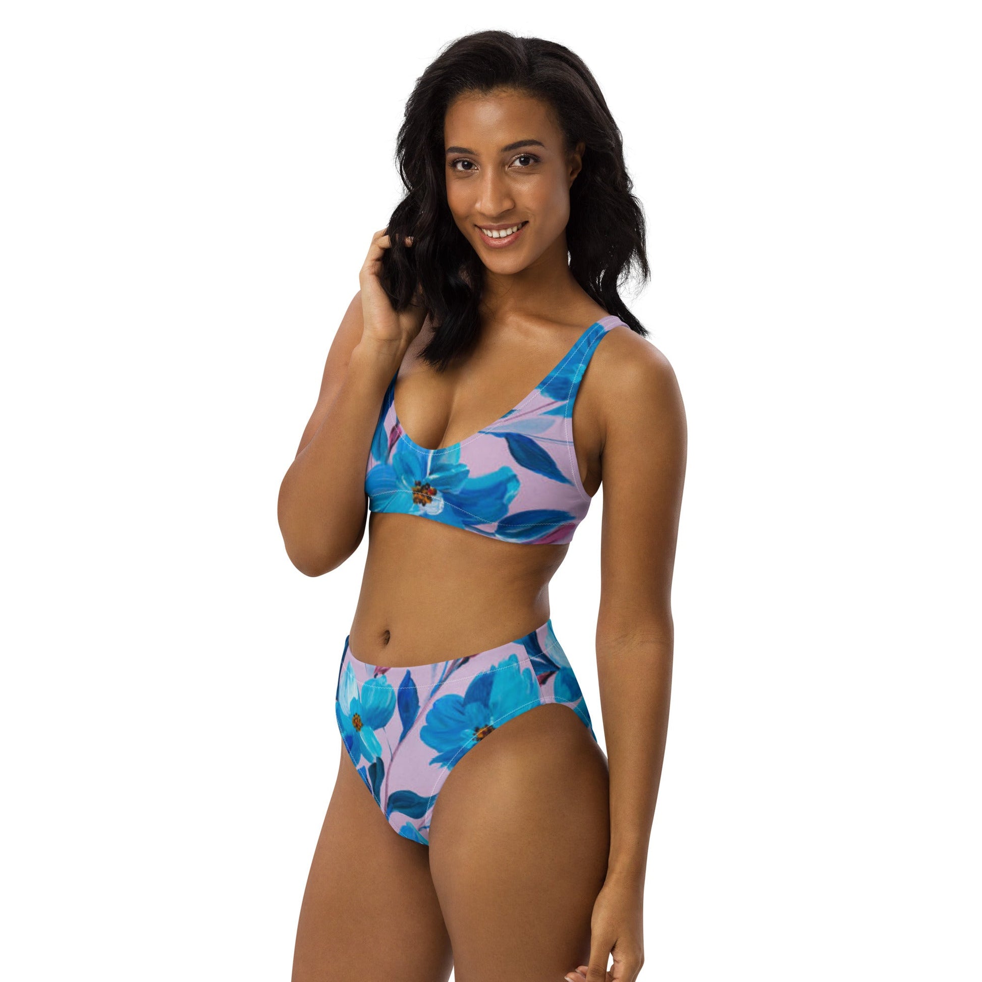 women's high - waisted bikini, Floral Two Piece Bikini, Swimsuit for Women Vacation Beachwear Cruise Swimsuit, Bikini, Gift Bathing Suit - PratSN