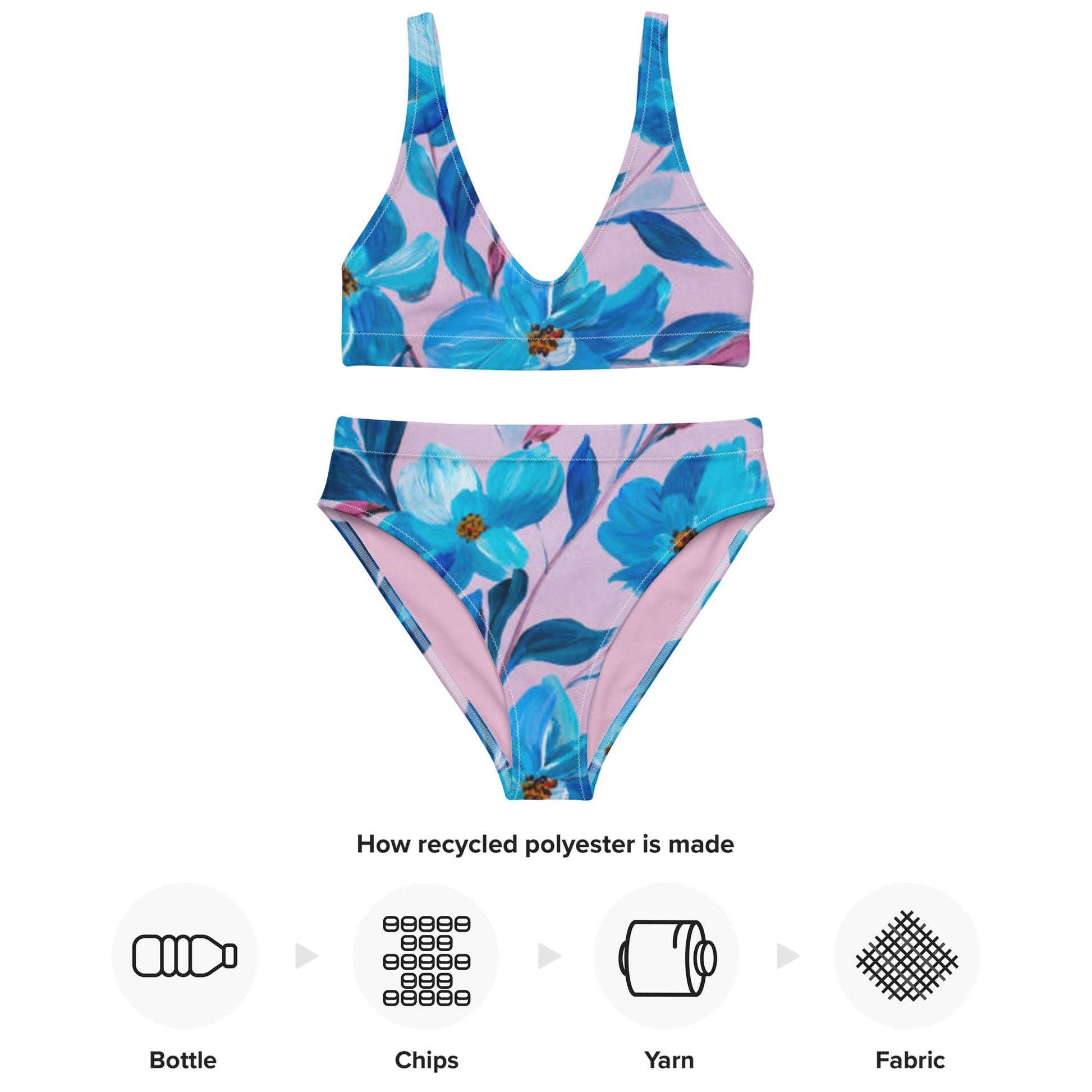 women's high - waisted bikini, Floral Two Piece Bikini, Swimsuit for Women Vacation Beachwear Cruise Swimsuit, Bikini, Gift Bathing Suit - PratSN