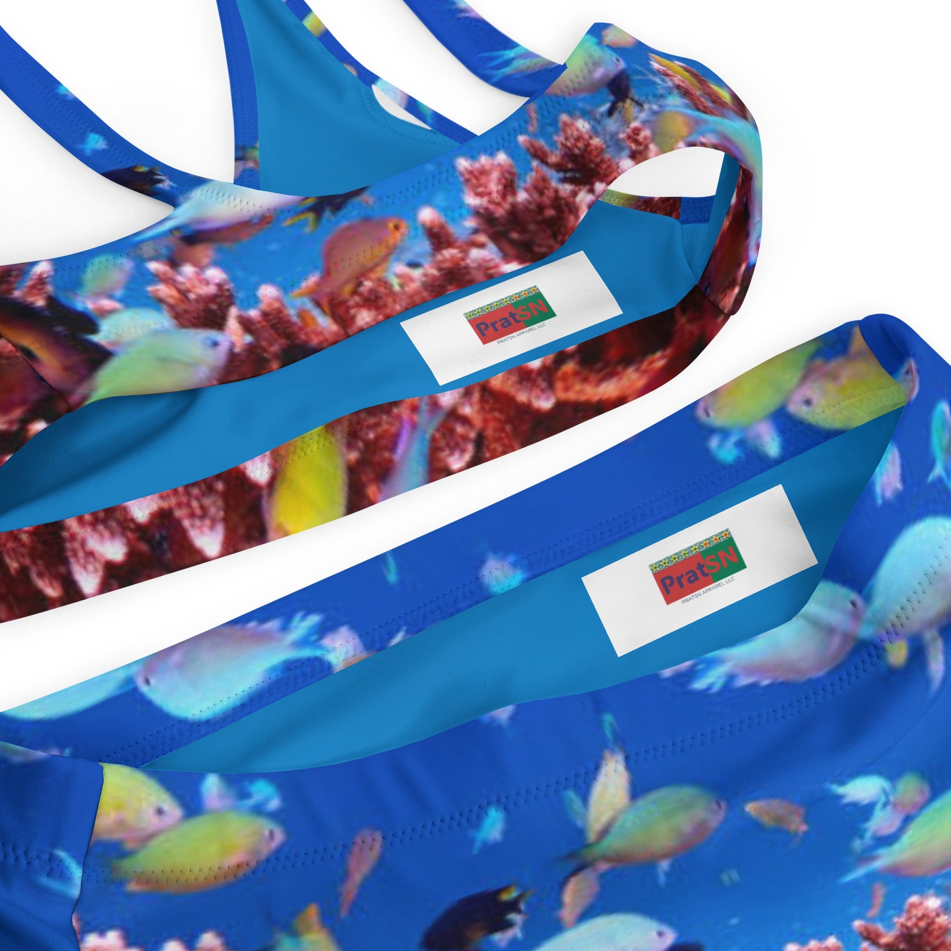 Women's high - waisted bikini, Sea Life Pattern Two Piece Bikini, Swimsuit for Women Vacation Beachwear Cruise Swimsuit, Bikini, Gift Bathing Suit - PratSN