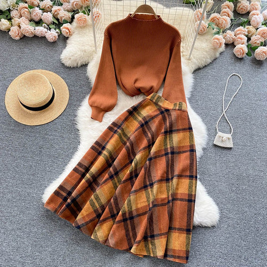 Women's Knitted Western Style Age - reducing Fashion Suit Skirt - PratSN