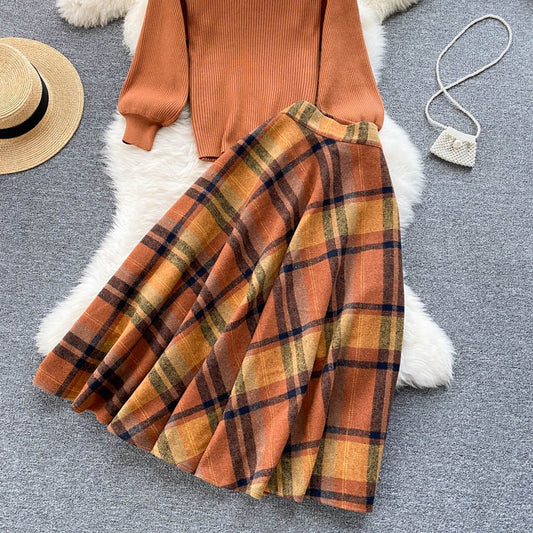 Women's Knitted Western Style Age - reducing Fashion Suit Skirt - PratSN