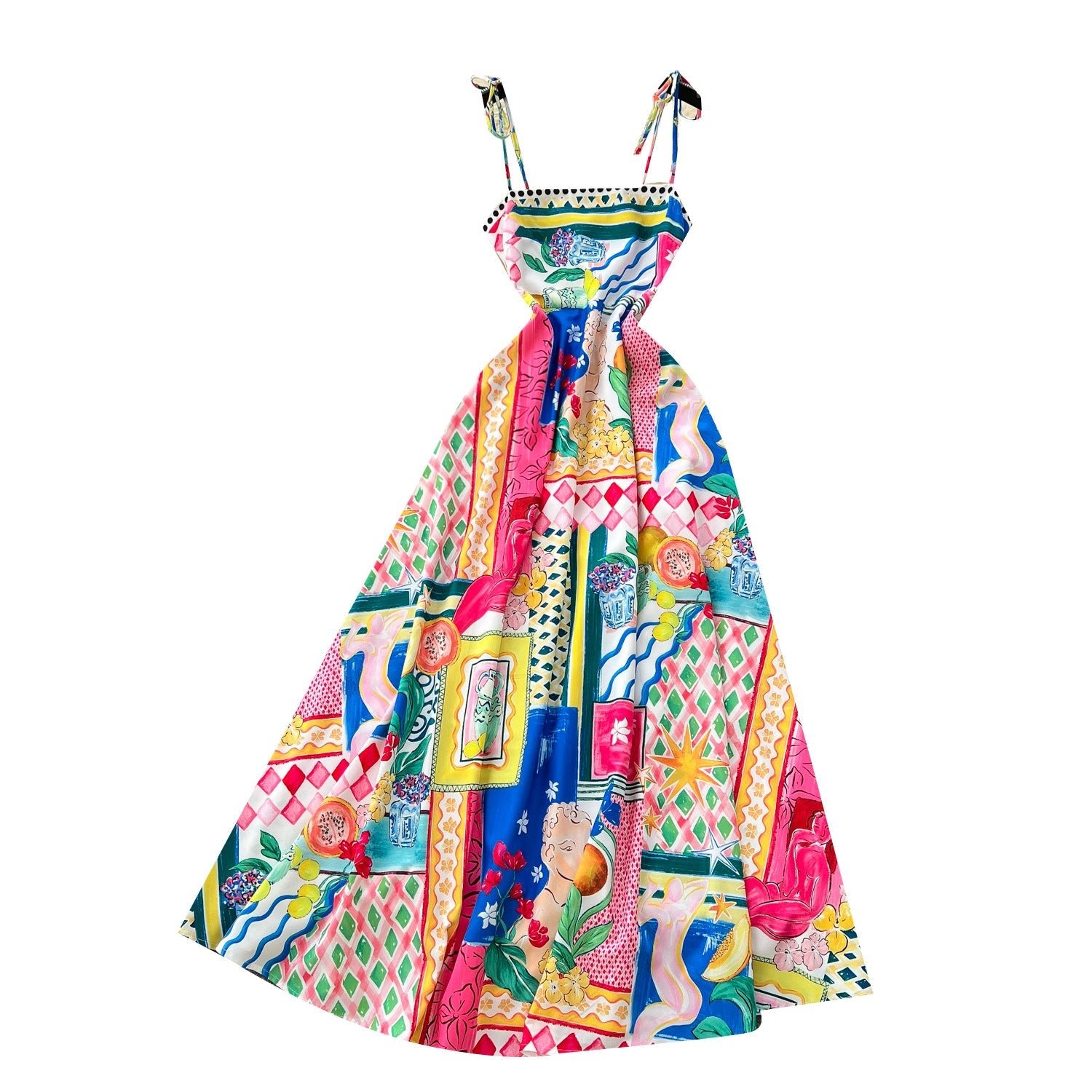 Women's Light Luxury Graffiti Printing Slip Dress - PratSN
