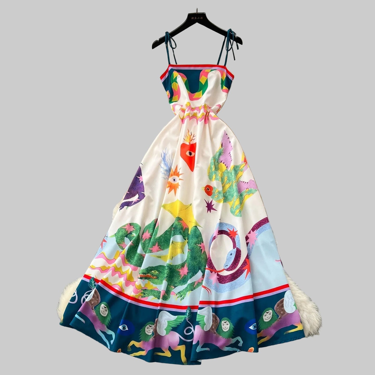 Women's Light Luxury Graffiti Printing Slip Dress - PratSN