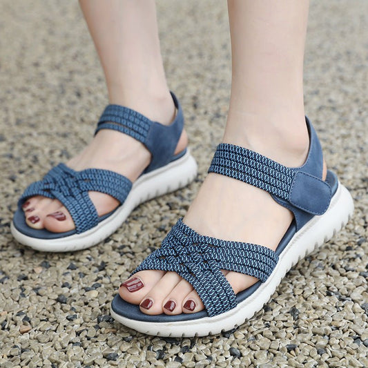 Women's Lightweight Sports Style Comfortable Elastic Plus Size Sandals - PratSN