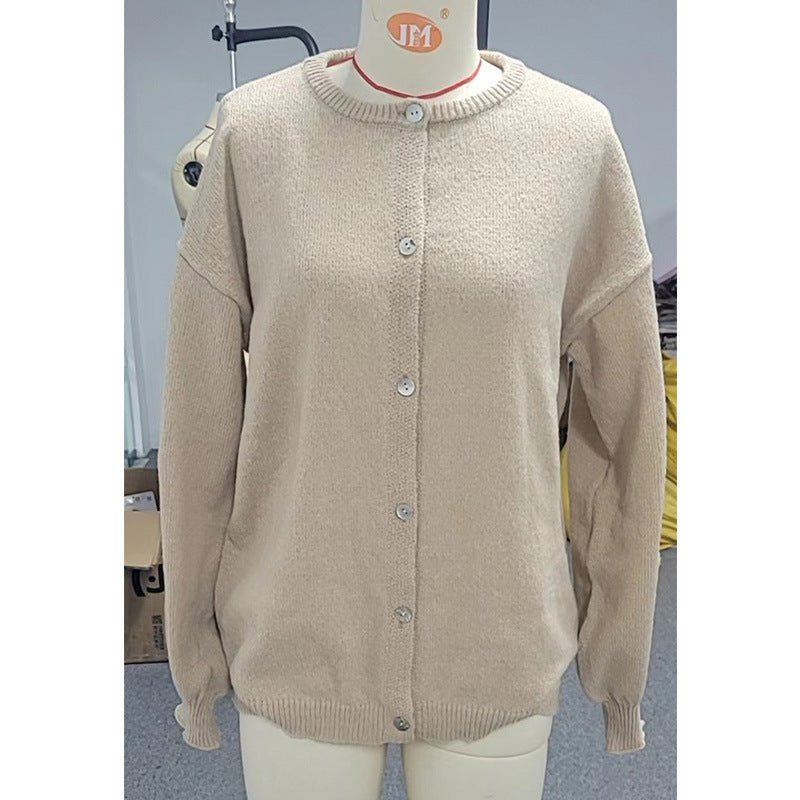 women's Long Sleeve Knitted Cardigan Sweater Lantern Sleeve - PratSN