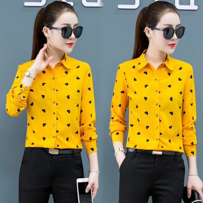 Women's long - sleeved chiffon shirt - PratSN