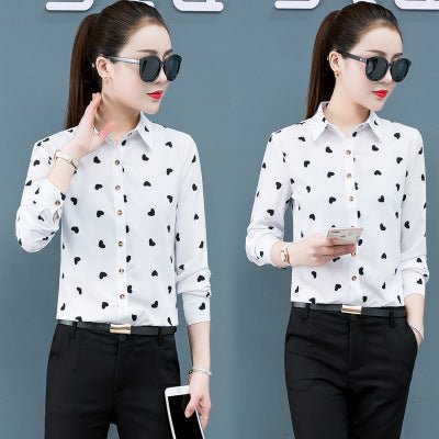 Women's long - sleeved chiffon shirt - PratSN