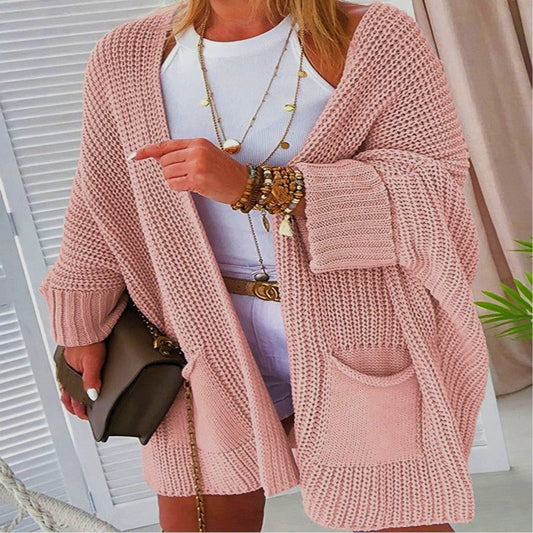 Women's Loose Knitted Sweater Mid - length Coat - PratSN