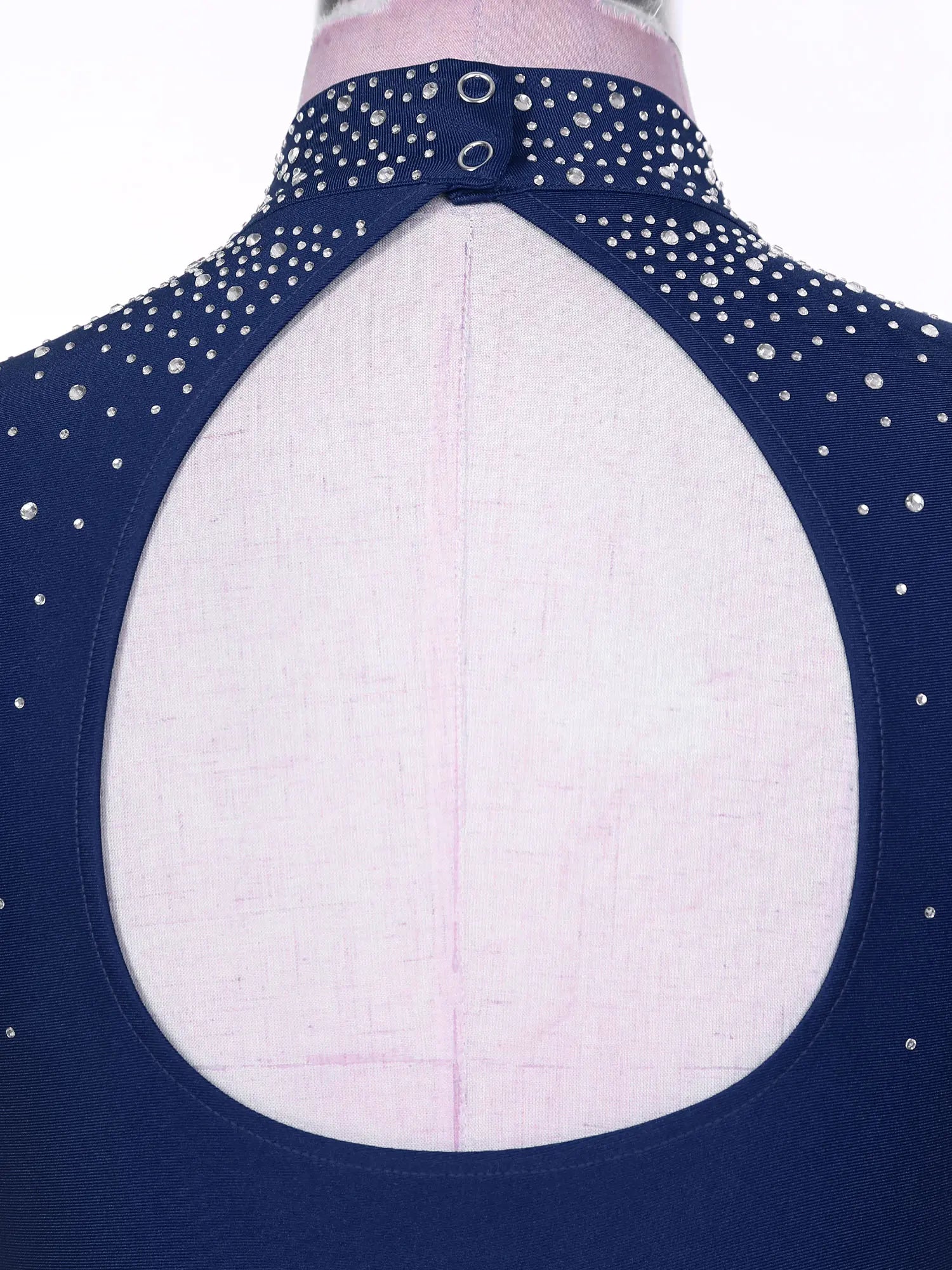 Womens Lyrical Dance Dresses Mock Neck Wide Hemline Shiny Rhinestones Maxi Dress Sleeveless Modern Contemporary Leotard Dresses - PratSN