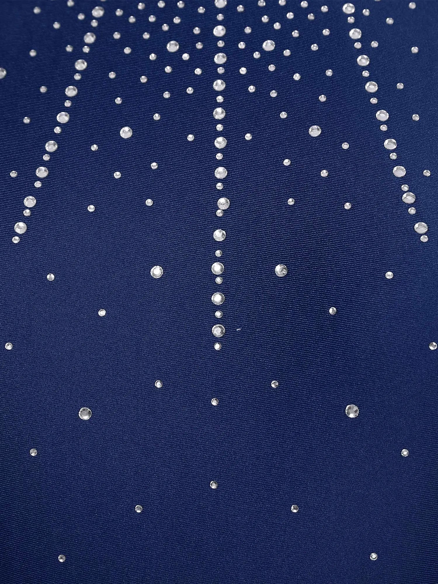 Womens Lyrical Dance Dresses Mock Neck Wide Hemline Shiny Rhinestones Maxi Dress Sleeveless Modern Contemporary Leotard Dresses - PratSN