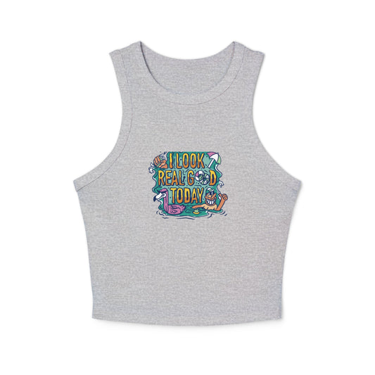 Women's micro rib racer tank top - PratSN