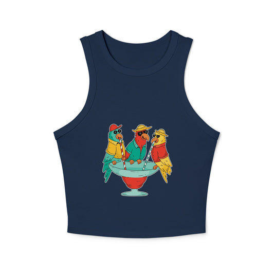Women's micro rib racer tank top - PratSN