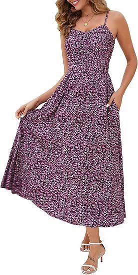 Women's Midi Elegant Pleated Floral Pocket Dress - PratSN