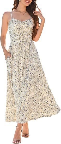 Women's Midi Elegant Pleated Floral Pocket Dress - PratSN