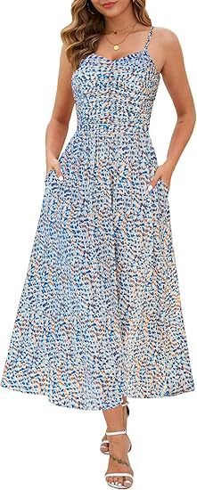 Women's Midi Elegant Pleated Floral Pocket Dress - PratSN