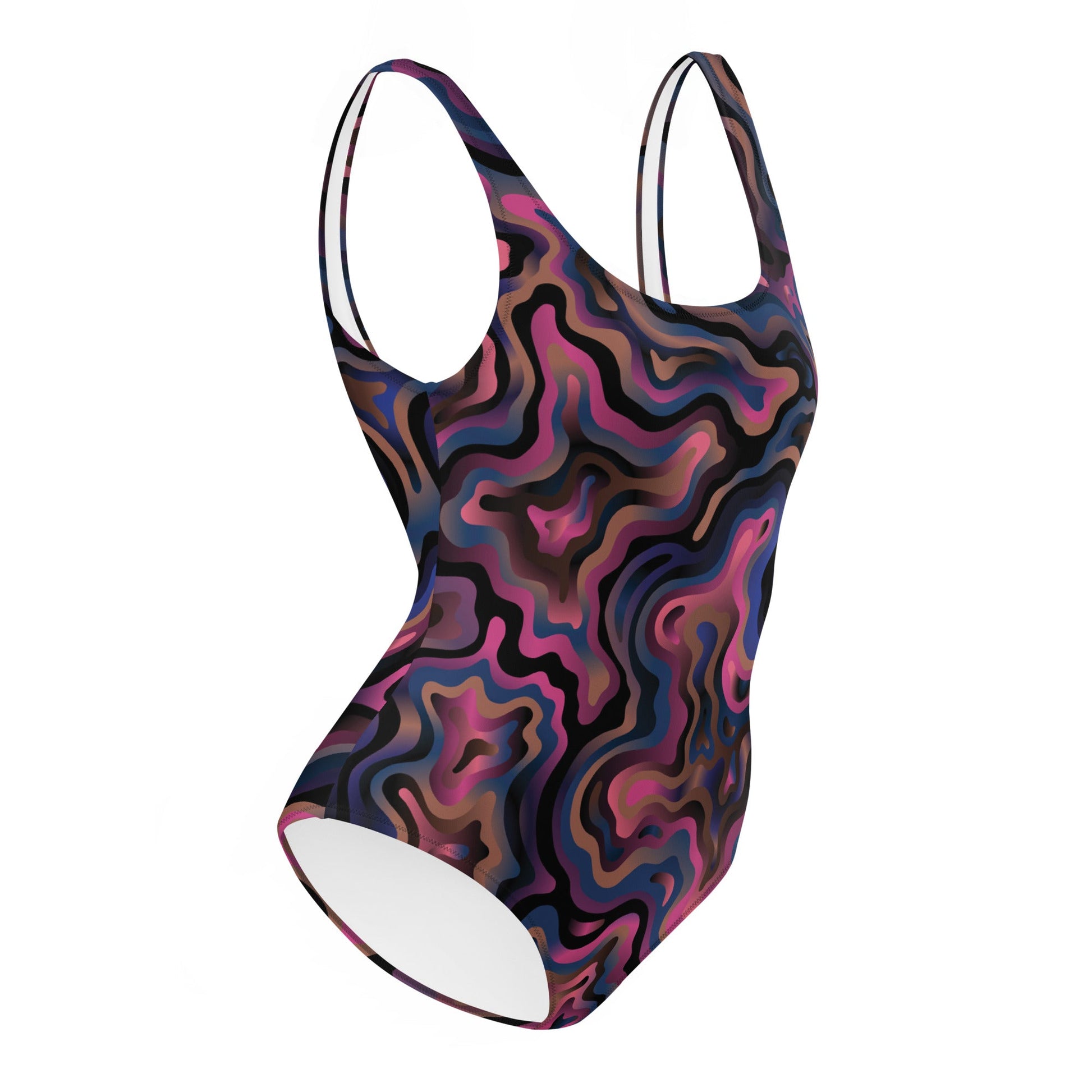 Women's mosaic pattern one - piece swimsuit | Multicolor swimsuits | Beach dress - PratSN
