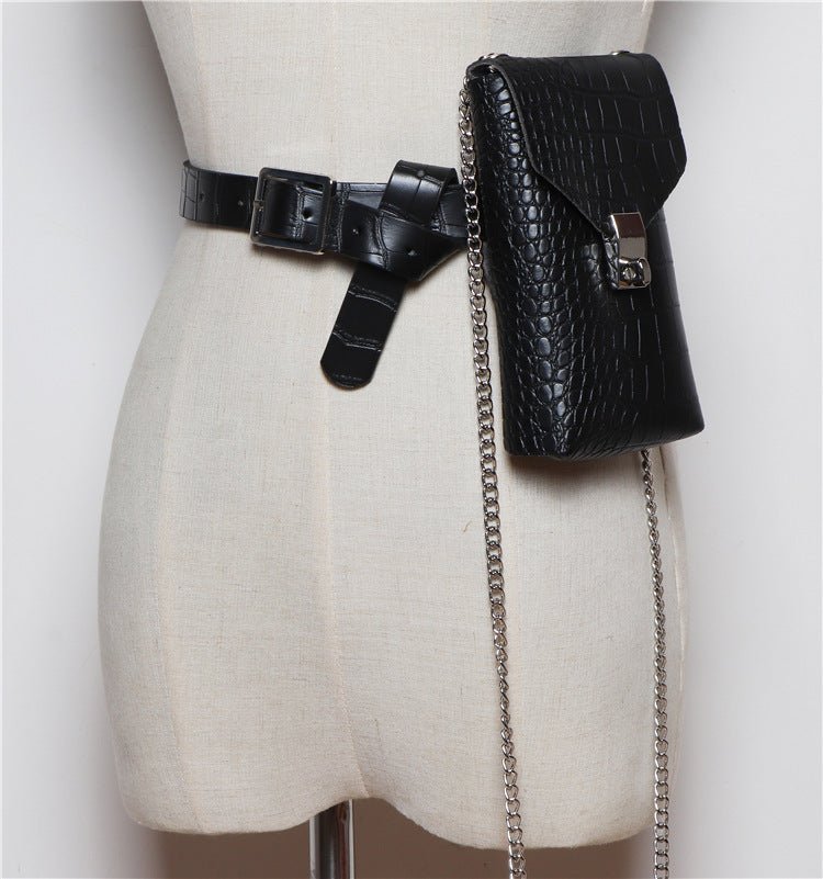 Women's New Fashion All - match Pattern PU Leather Belt Bag - PratSN