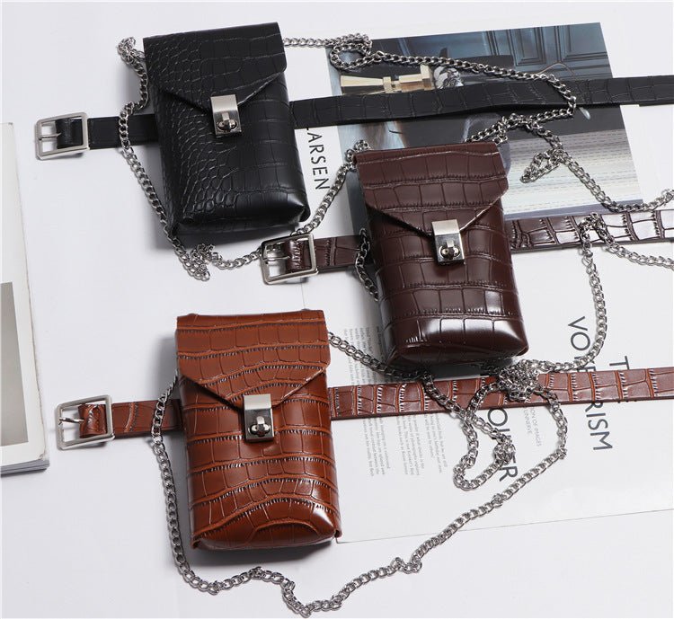 Women's New Fashion All - match Pattern PU Leather Belt Bag - PratSN