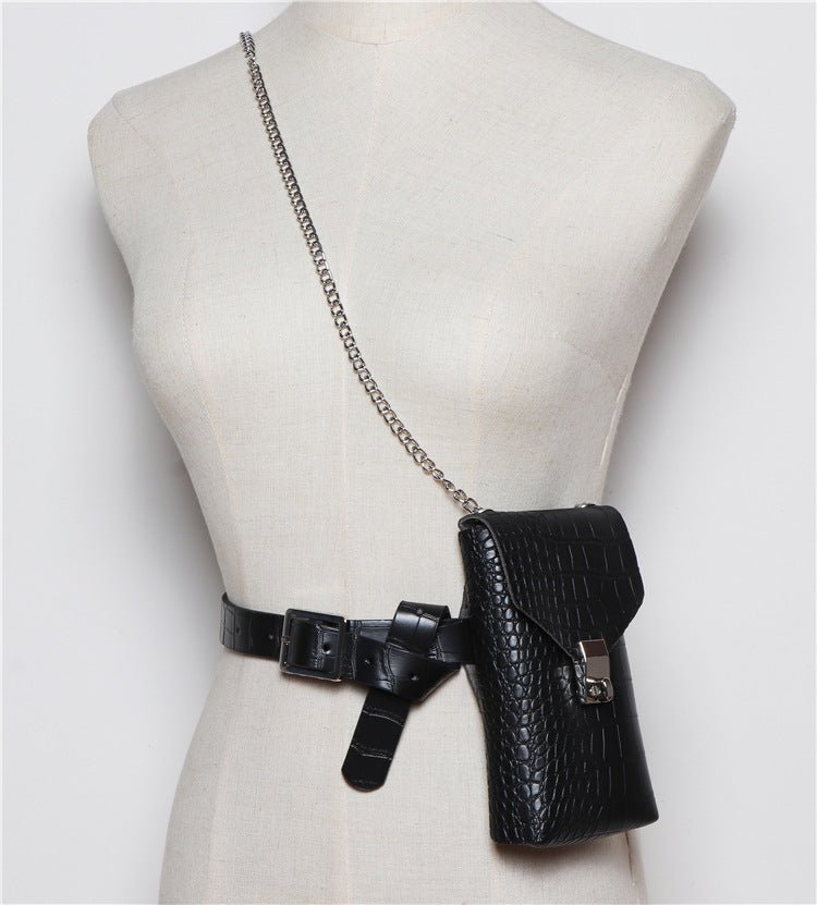 Women's New Fashion All - match Pattern PU Leather Belt Bag - PratSN
