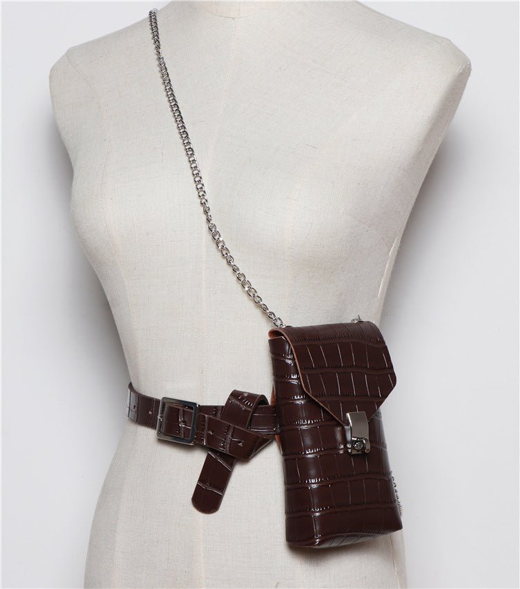 Women's New Fashion All - match Pattern PU Leather Belt Bag - PratSN