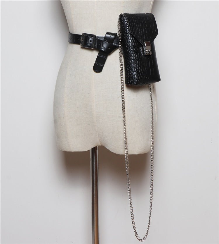 Women's New Fashion All - match Pattern PU Leather Belt Bag - PratSN