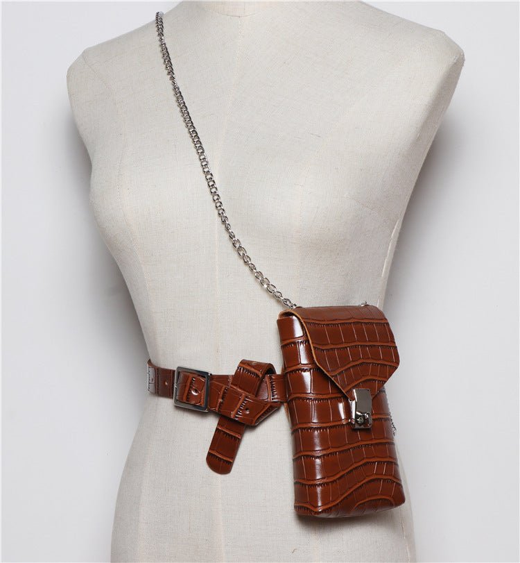 Women's New Fashion All - match Pattern PU Leather Belt Bag - PratSN