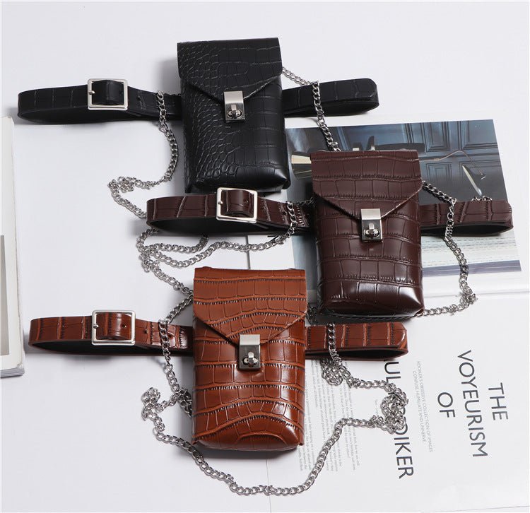 Women's New Fashion All - match Pattern PU Leather Belt Bag - PratSN
