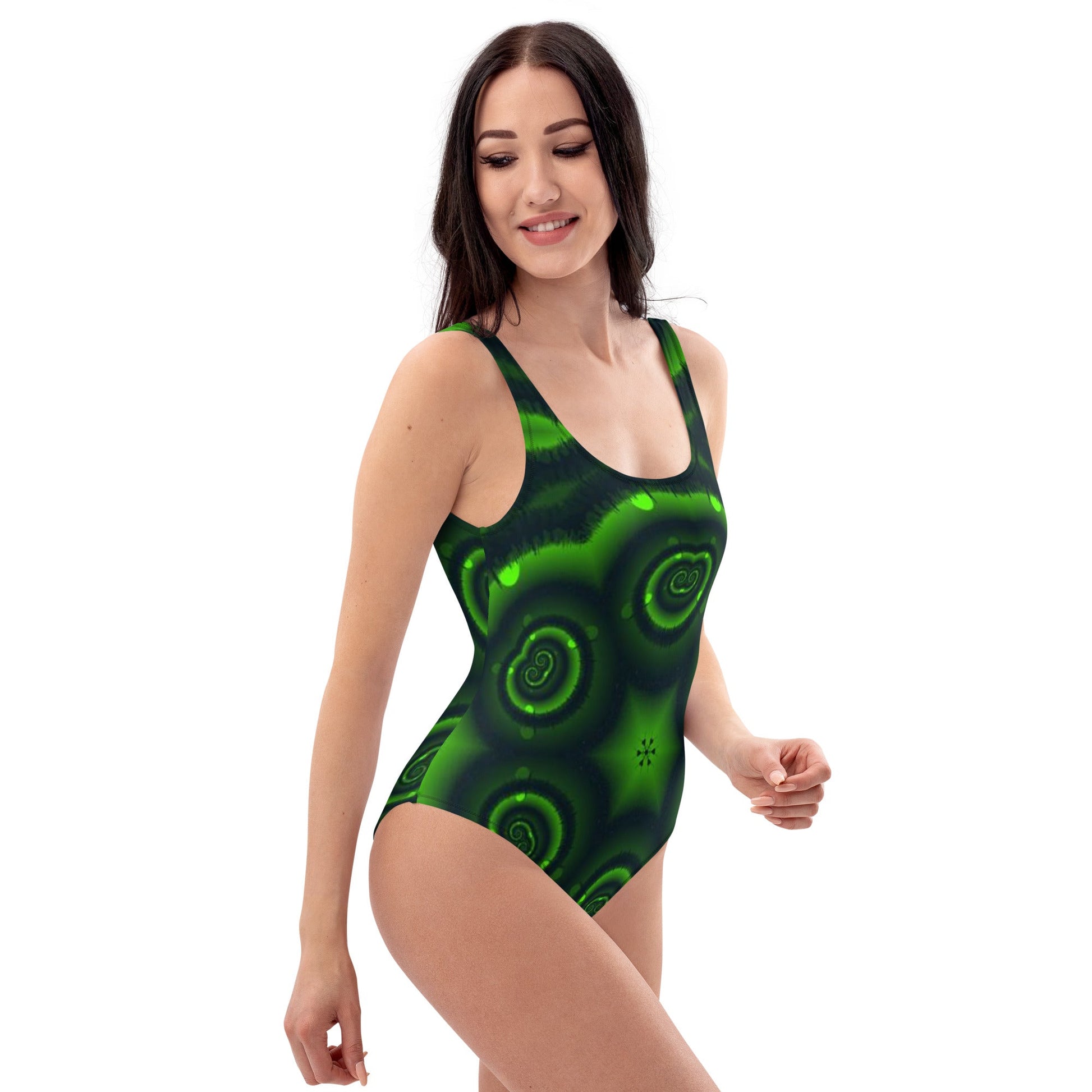 Women's One - Piece Swimsuit, Green Swimwear, bathing suits, Swimming Suits. Women's Swimwear - PratSN