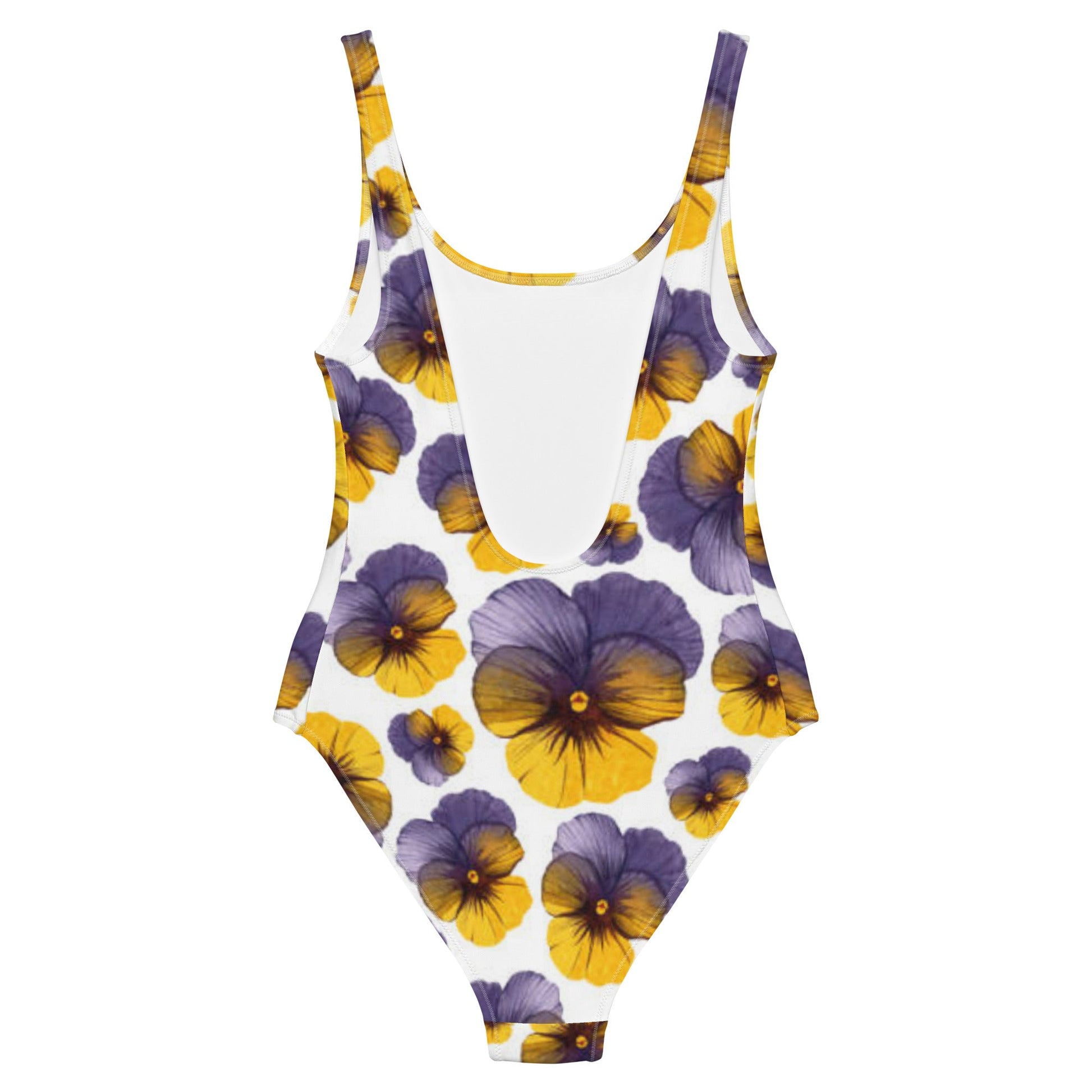 Women's One - Piece Swimsuit, Hawaiian Pattern Swimwear, Floral Whit Purple tankinis, Swimsuit, Beachwear, Bathing Suit - PratSN