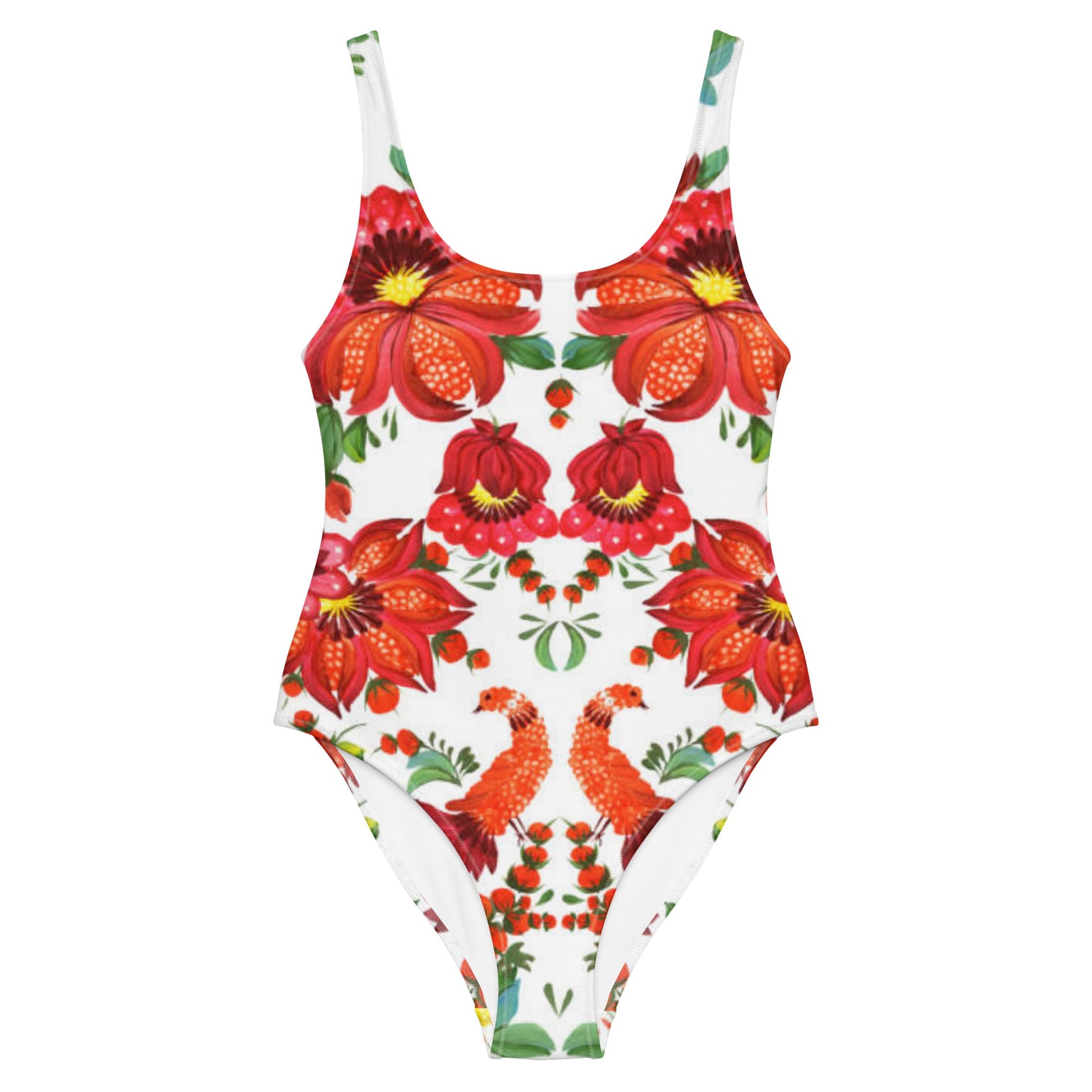 Women's One - Piece Swimsuit, Orange Red Green Bathing suit, Swimwear, classic beach dress, beautiful outfit, Beach dress for summer and spring - PratSN