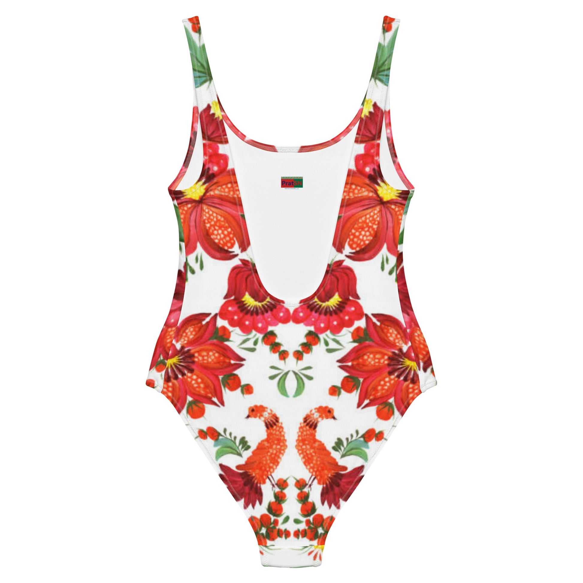 Women's One - Piece Swimsuit, Orange Red Green Bathing suit, Swimwear, classic beach dress, beautiful outfit, Beach dress for summer and spring - PratSN