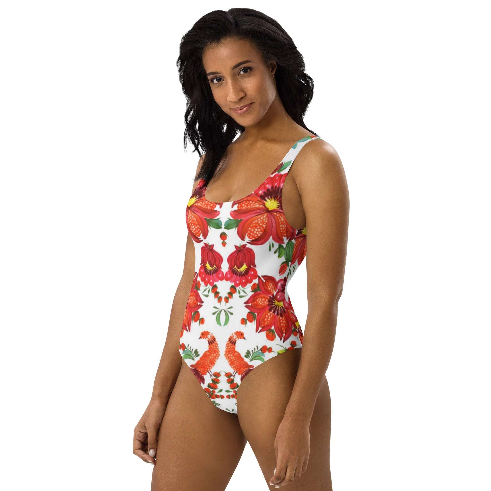 Women's One - Piece Swimsuit, Orange Red Green Bathing suit, Swimwear, classic beach dress, beautiful outfit, Beach dress for summer and spring - PratSN