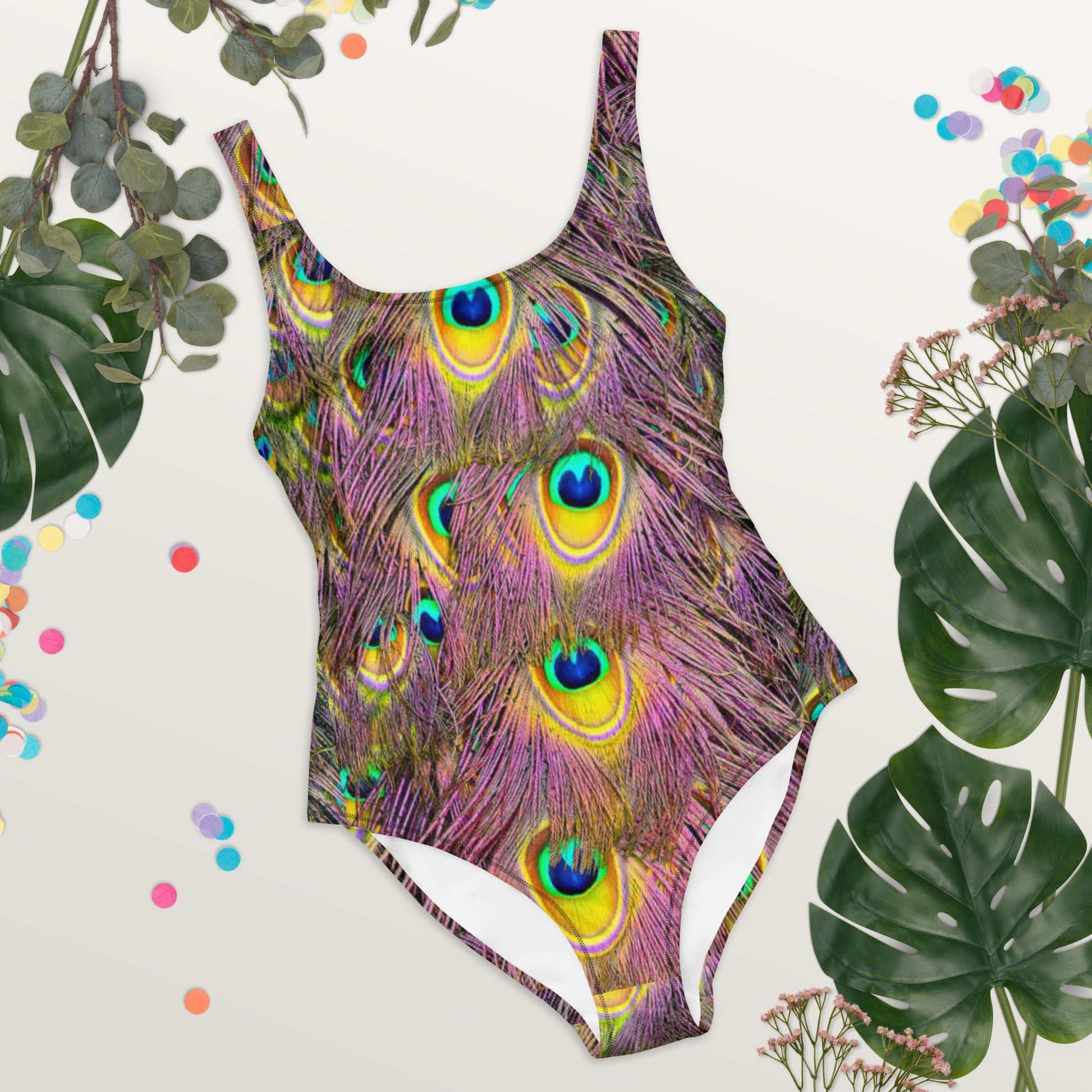 Women's One - Piece Swimsuit, Peacock Pattern Outfit, tankinis, Swimsuit, Beachwear, Bathing Suit - PratSN