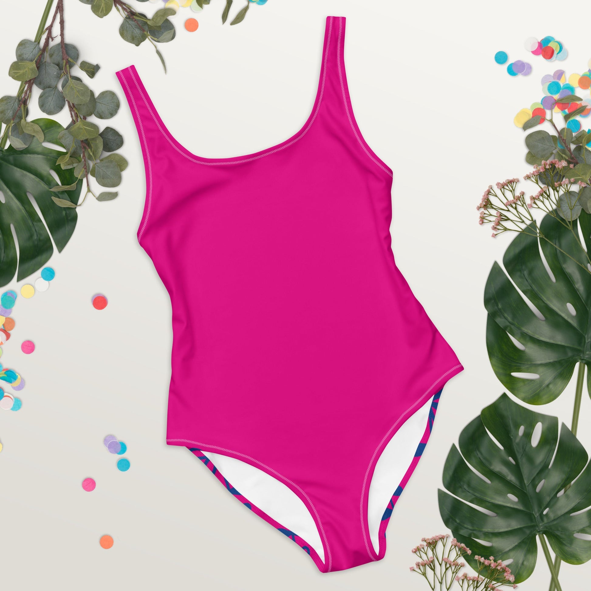 Women's One - Piece Swimsuit, Pink Bathing Suit, vacation swimwear, holiday travel swimwear, mothers day gift - PratSN