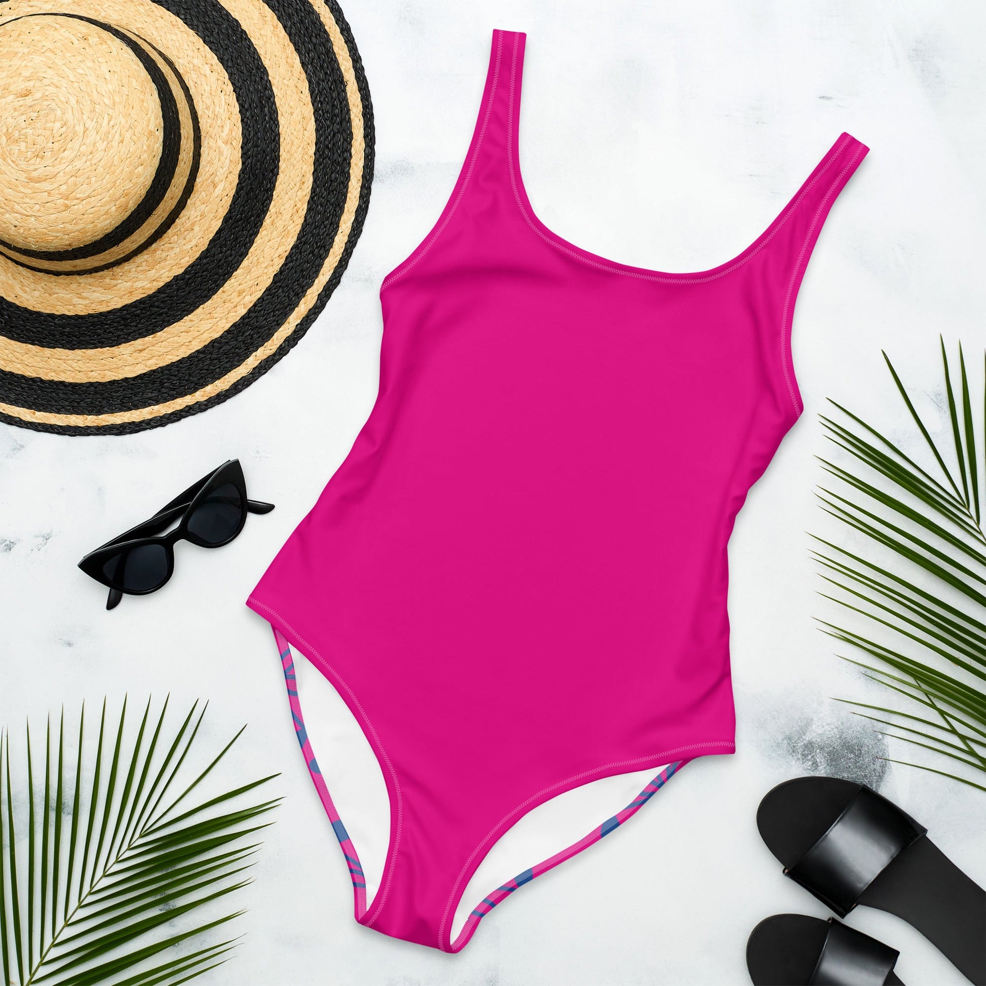 Women's One - Piece Swimsuit, Pink Bathing Suit, vacation swimwear, holiday travel swimwear, mothers day gift - PratSN