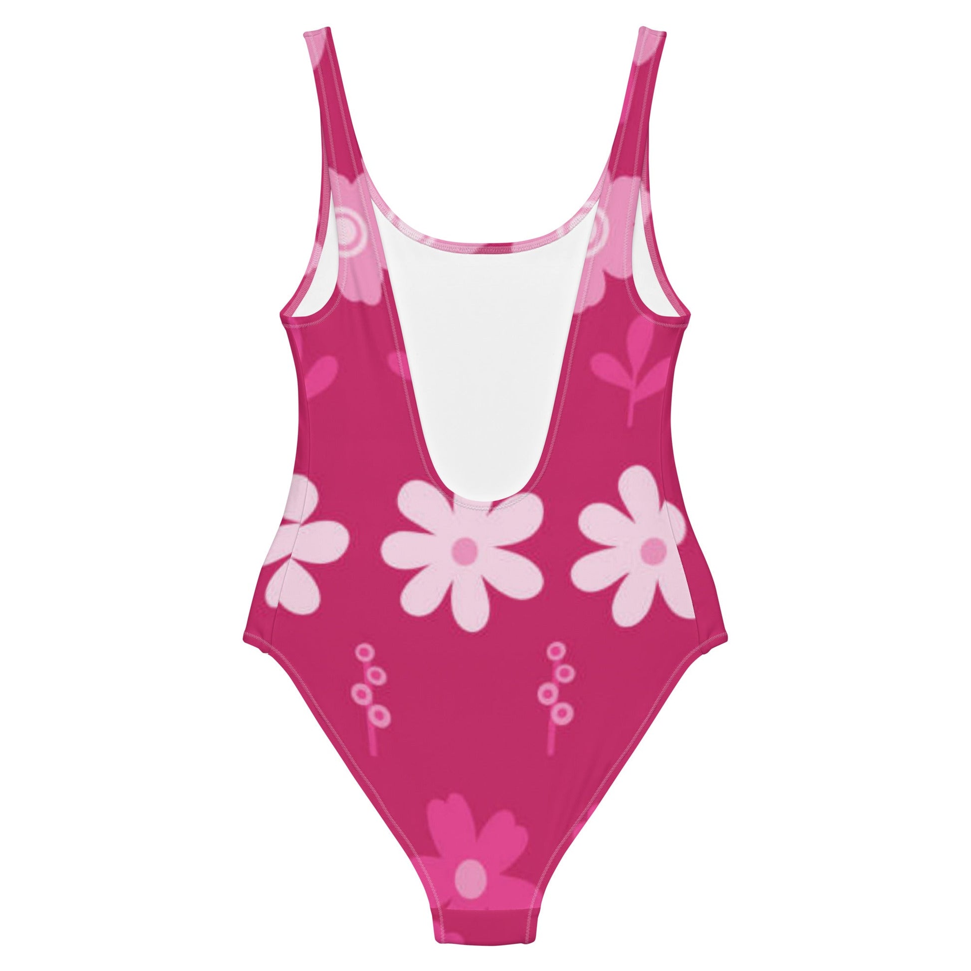 Women's One - Piece Swimsuit, Pink Floral Swimwear, tankinis, Swimsuit, Beachwear, Bathing Suit - PratSN
