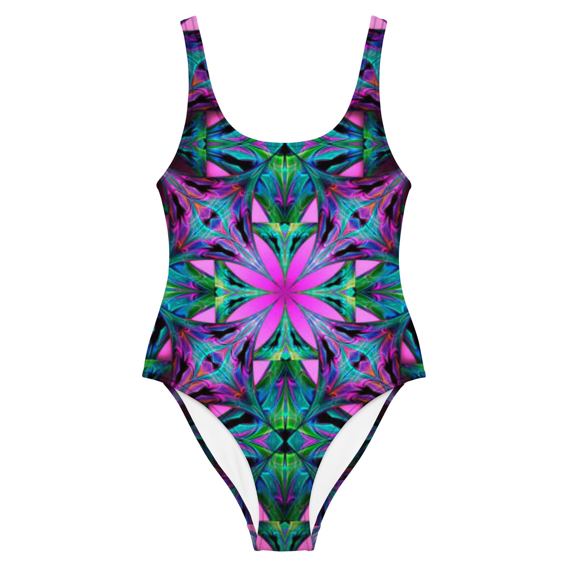 Women's One - Piece Swimsuit, Pink Green Swimwear, Swimwear, classic beach dress, beautiful outfit, Beach dress for summer and spring - PratSN
