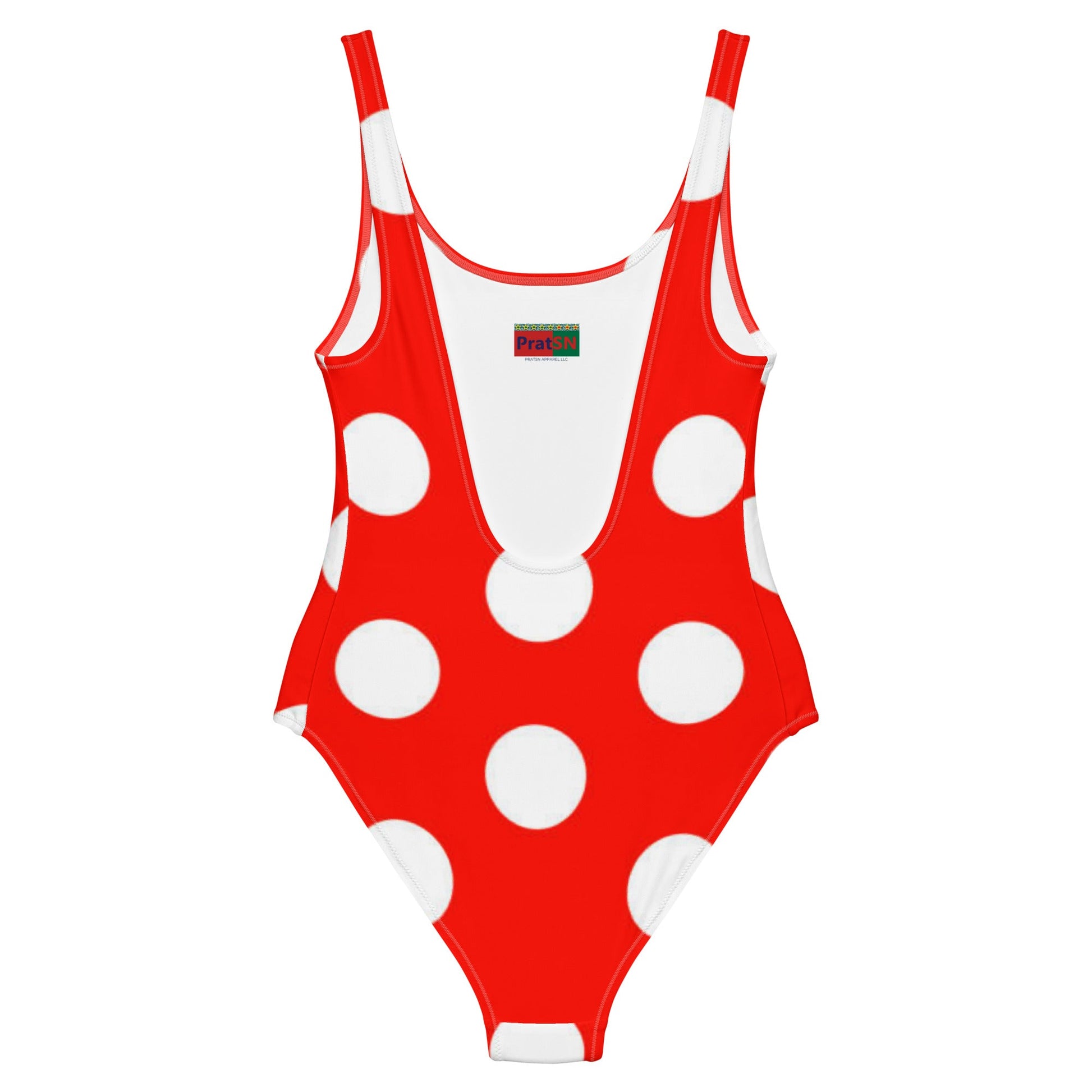 Women's One - Piece Swimsuit, Red White Bathing Suit, vacation swimwear, holiday travel swimwear, mothers day gift - PratSN