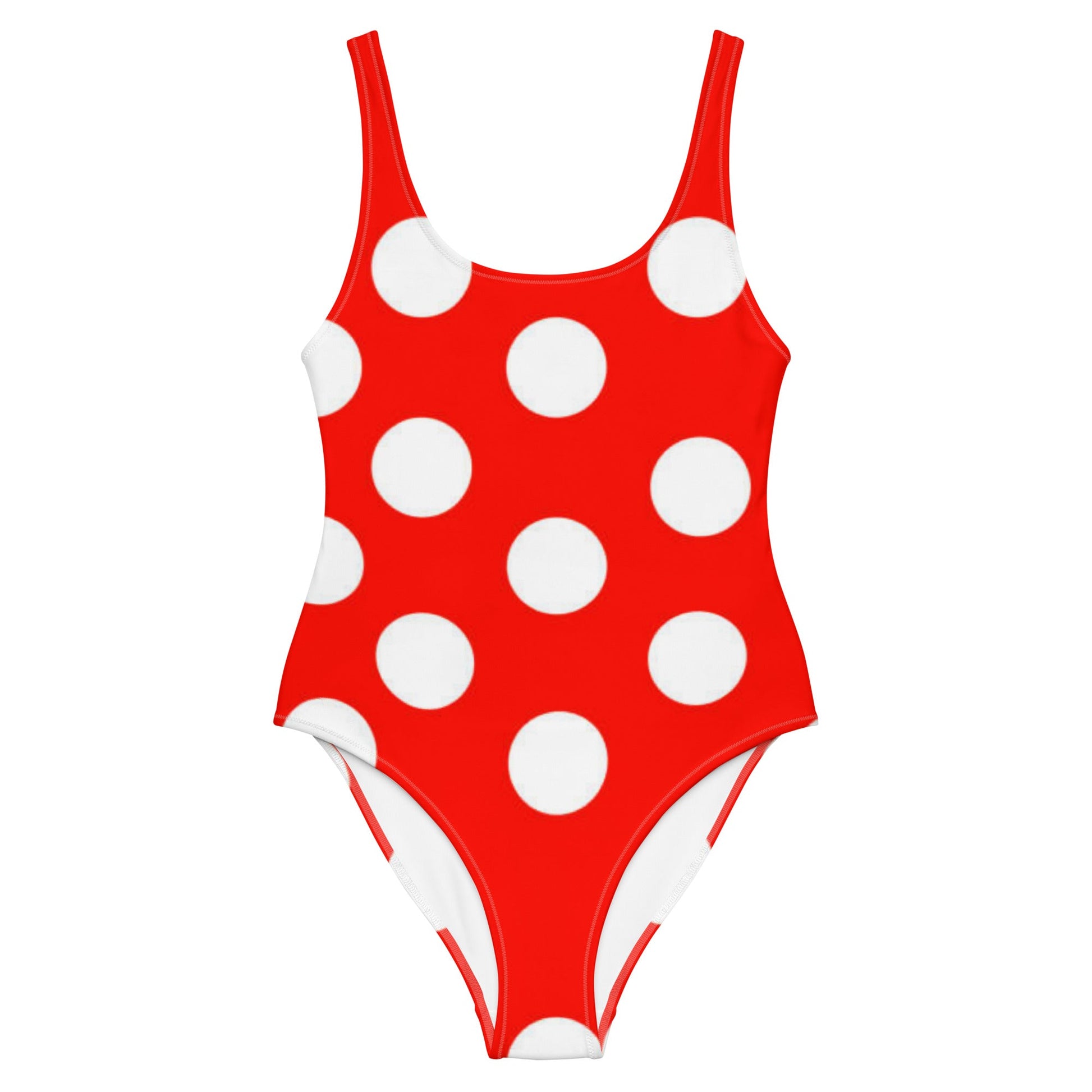 Women's One - Piece Swimsuit, Red White Bathing Suit, vacation swimwear, holiday travel swimwear, mothers day gift - PratSN