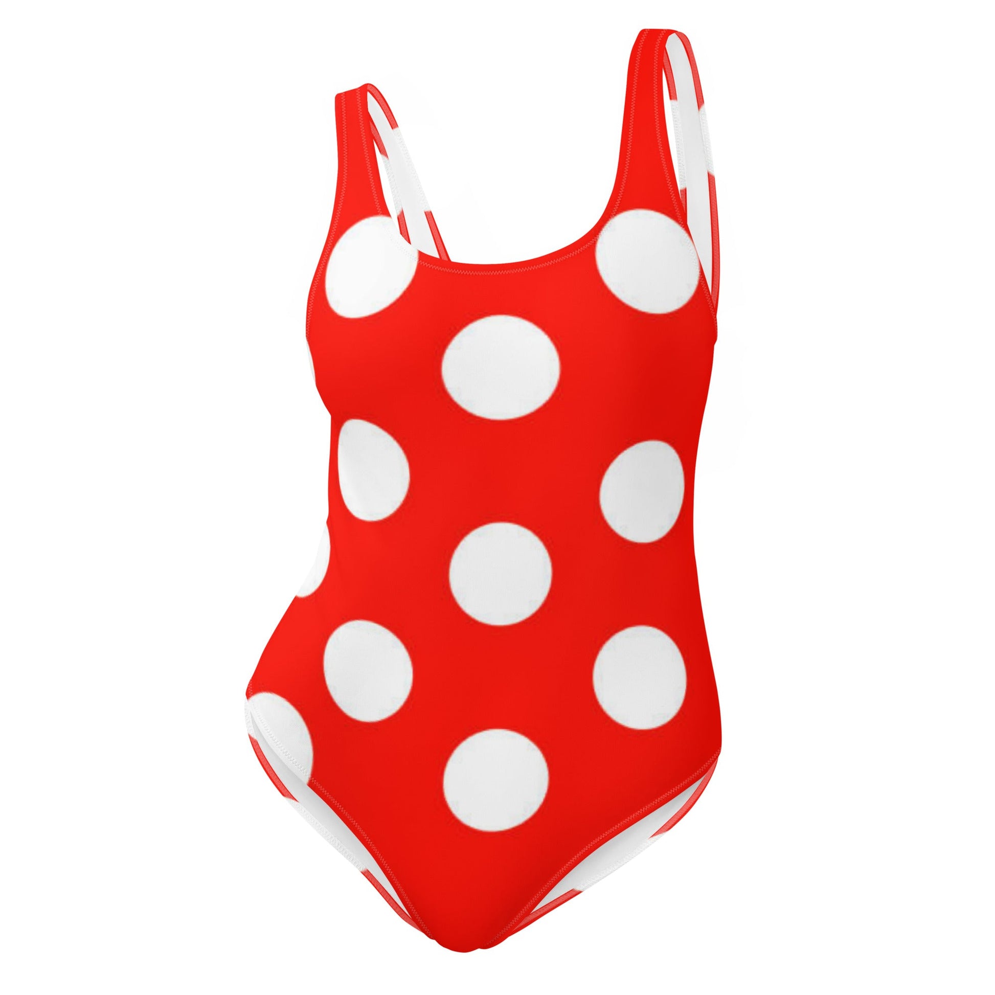 Women's One - Piece Swimsuit, Red White Bathing Suit, vacation swimwear, holiday travel swimwear, mothers day gift - PratSN