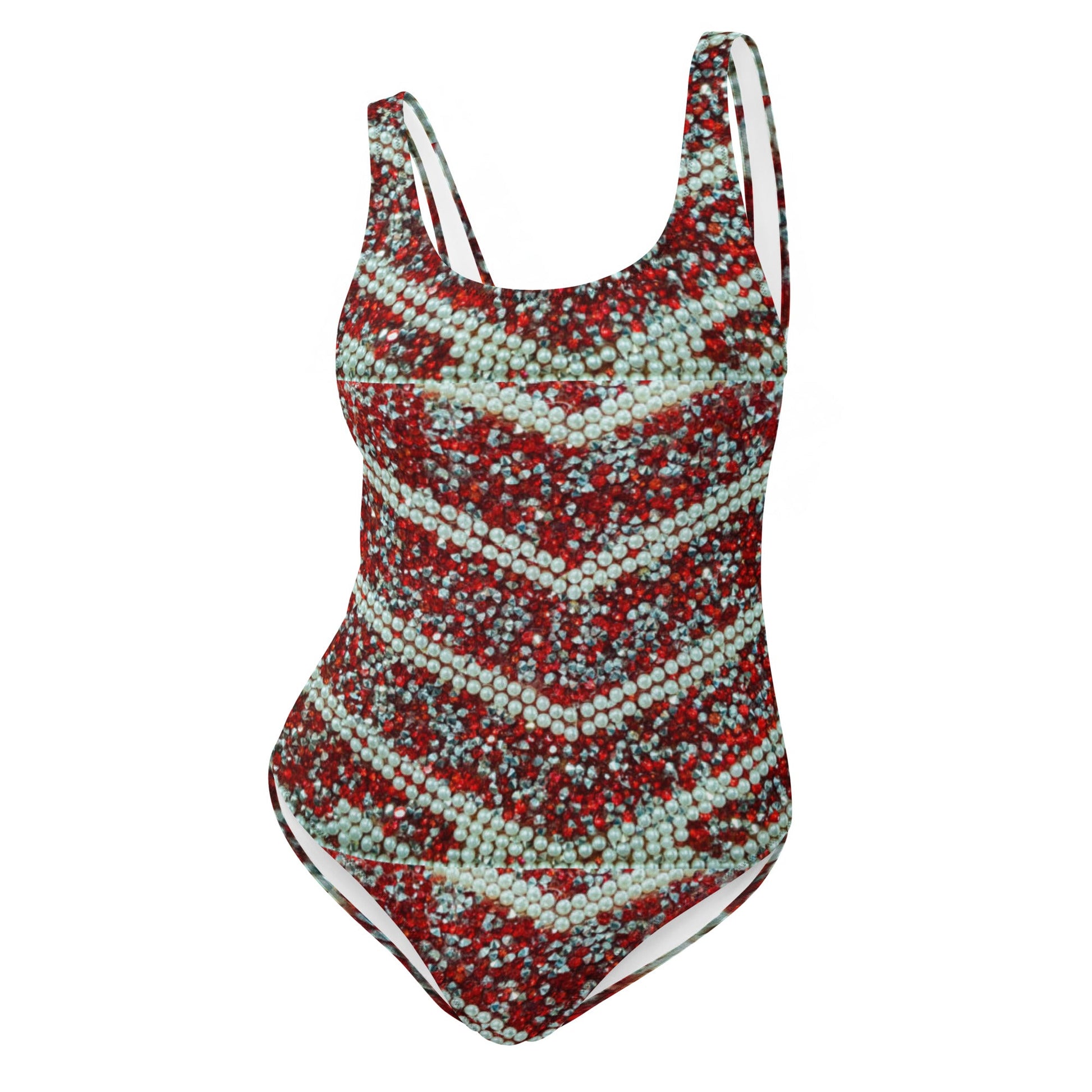 Women's One - Piece Swimsuit, Rhinestone Print Swimwear, Swimsuit, Beachwear, Bathing Suit - PratSN