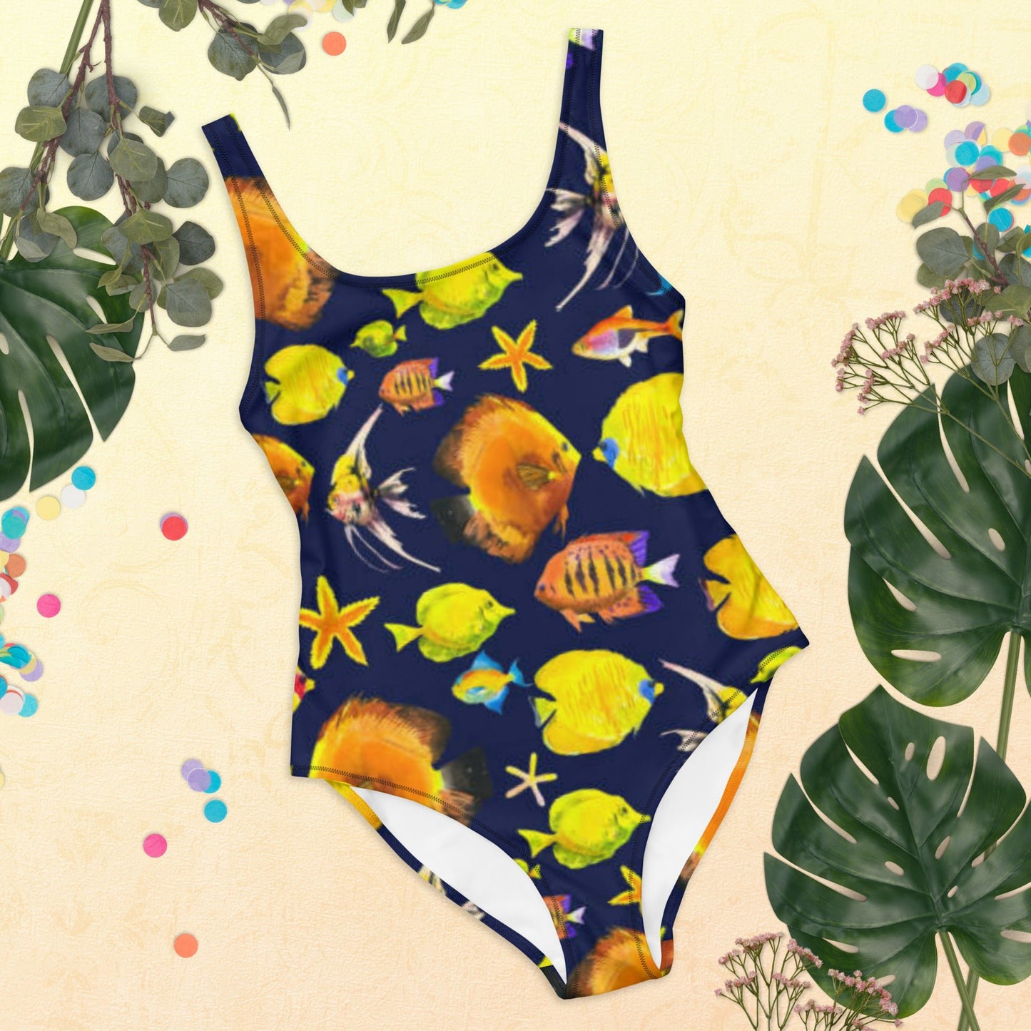 Women's One - Piece Swimsuit, Sea Life Pattern Outfit, beach dress, Cute Summer Bikini - PratSN
