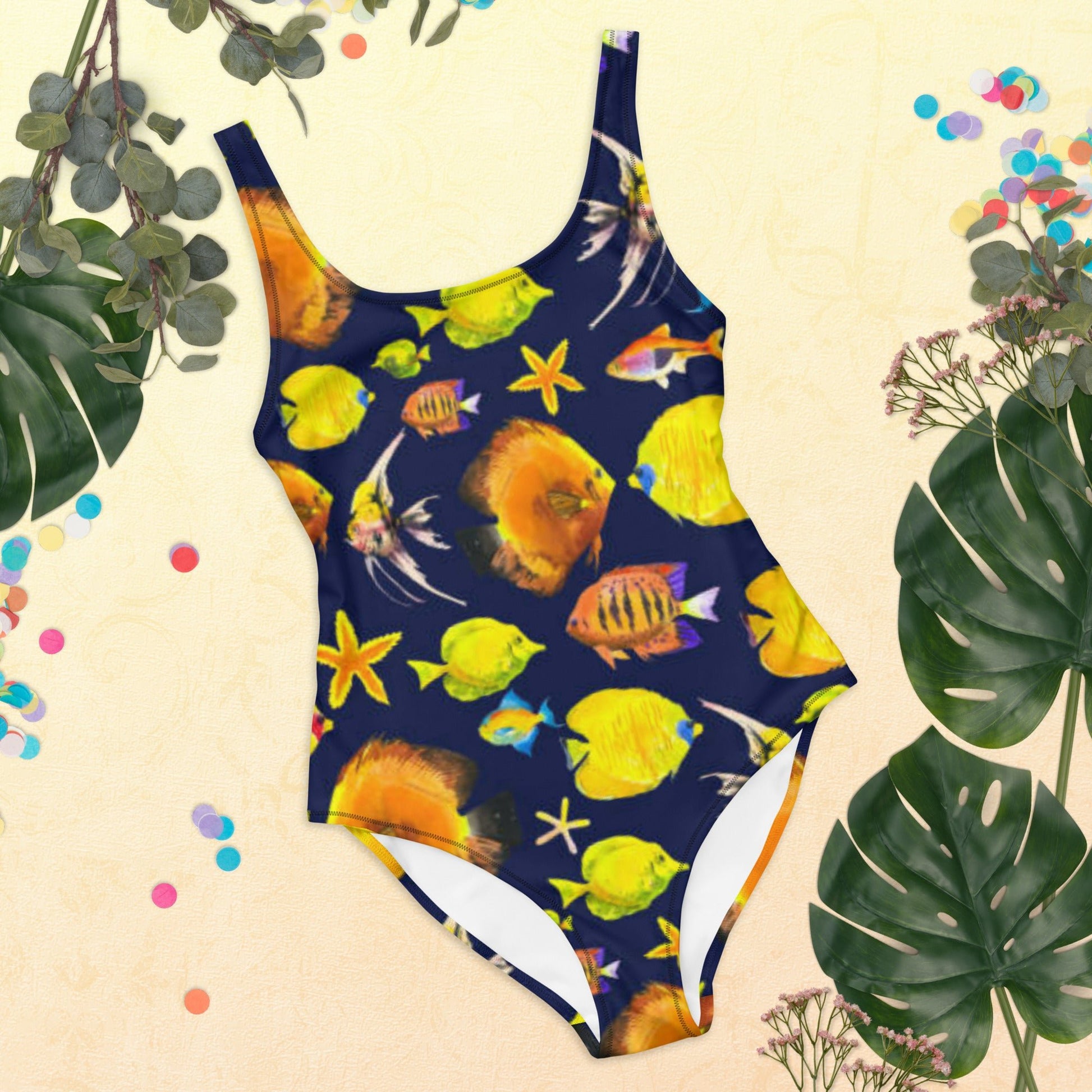 Women's One - Piece Swimsuit, Sea Life Pattern Outfit, beach dress, Cute Summer Bikini - PratSN