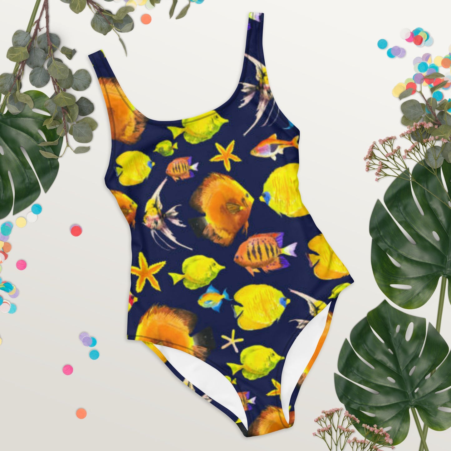 Women's One - Piece Swimsuit, Sea Life Pattern Outfit, beach dress, Cute Summer Bikini - PratSN