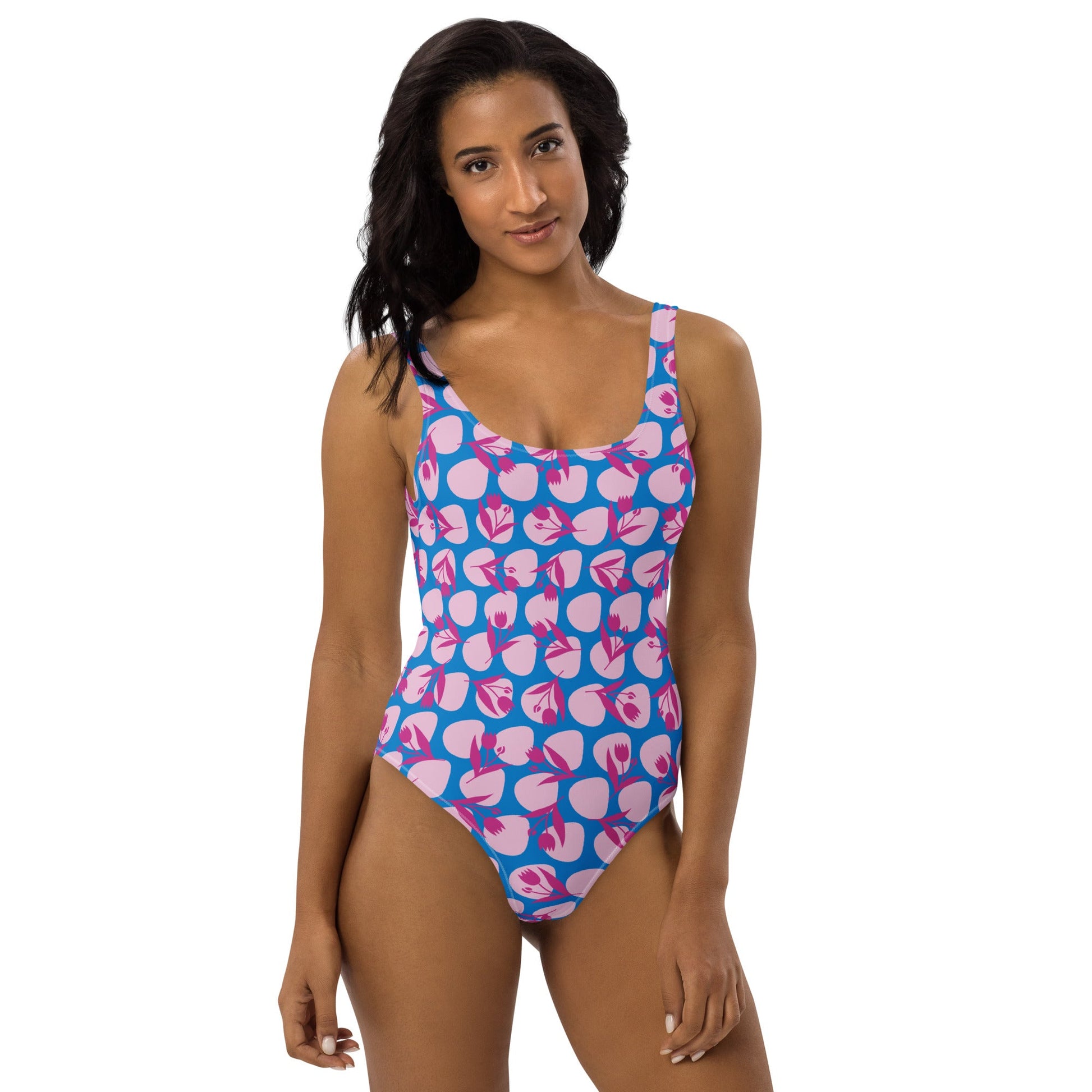 Women's One - Piece Swimsuit, Sky Blue Bathing Suit, vacation swimwear, holiday travel swimwear, mothers day gift - PratSN