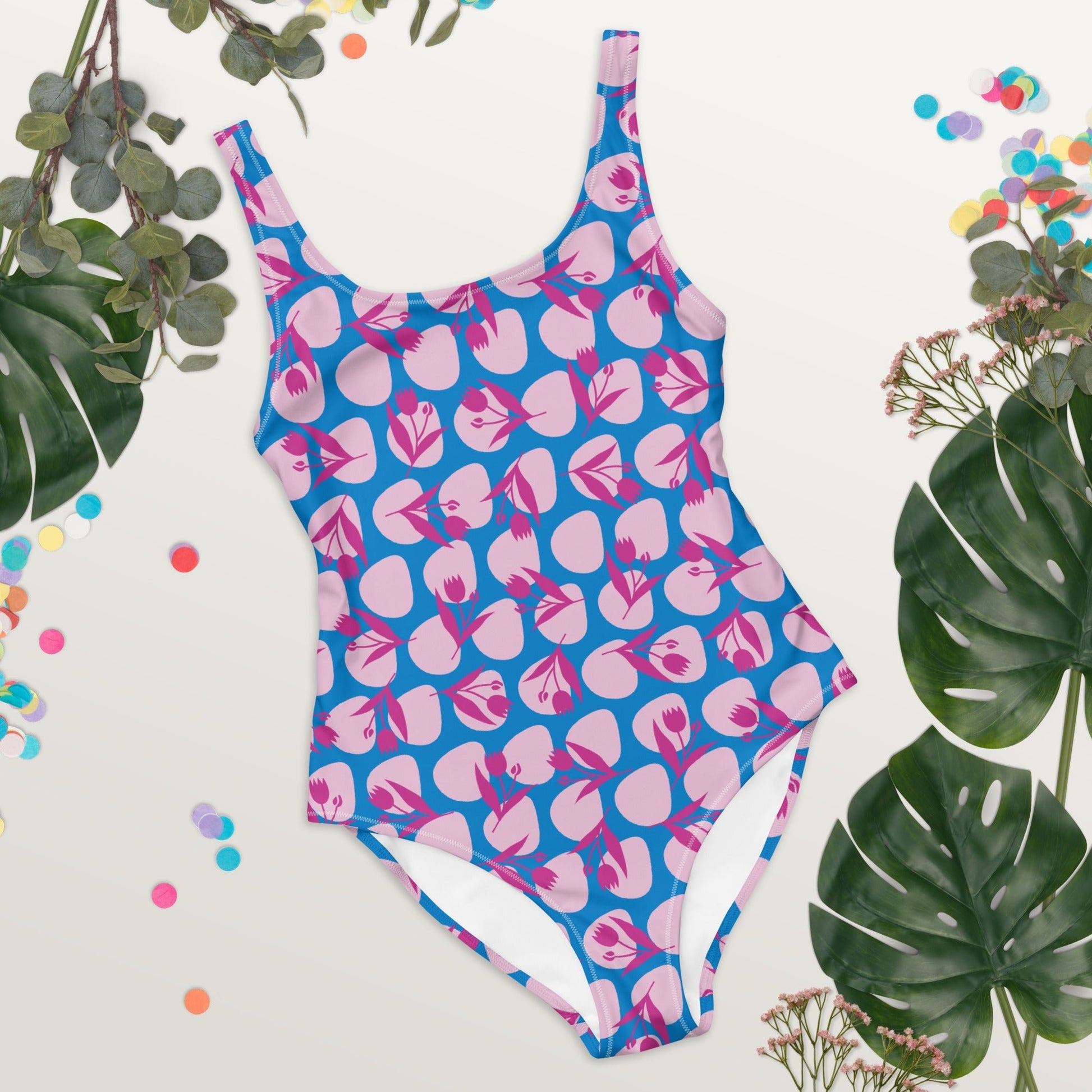 Women's One - Piece Swimsuit, Sky Blue Bathing Suit, vacation swimwear, holiday travel swimwear, mothers day gift - PratSN