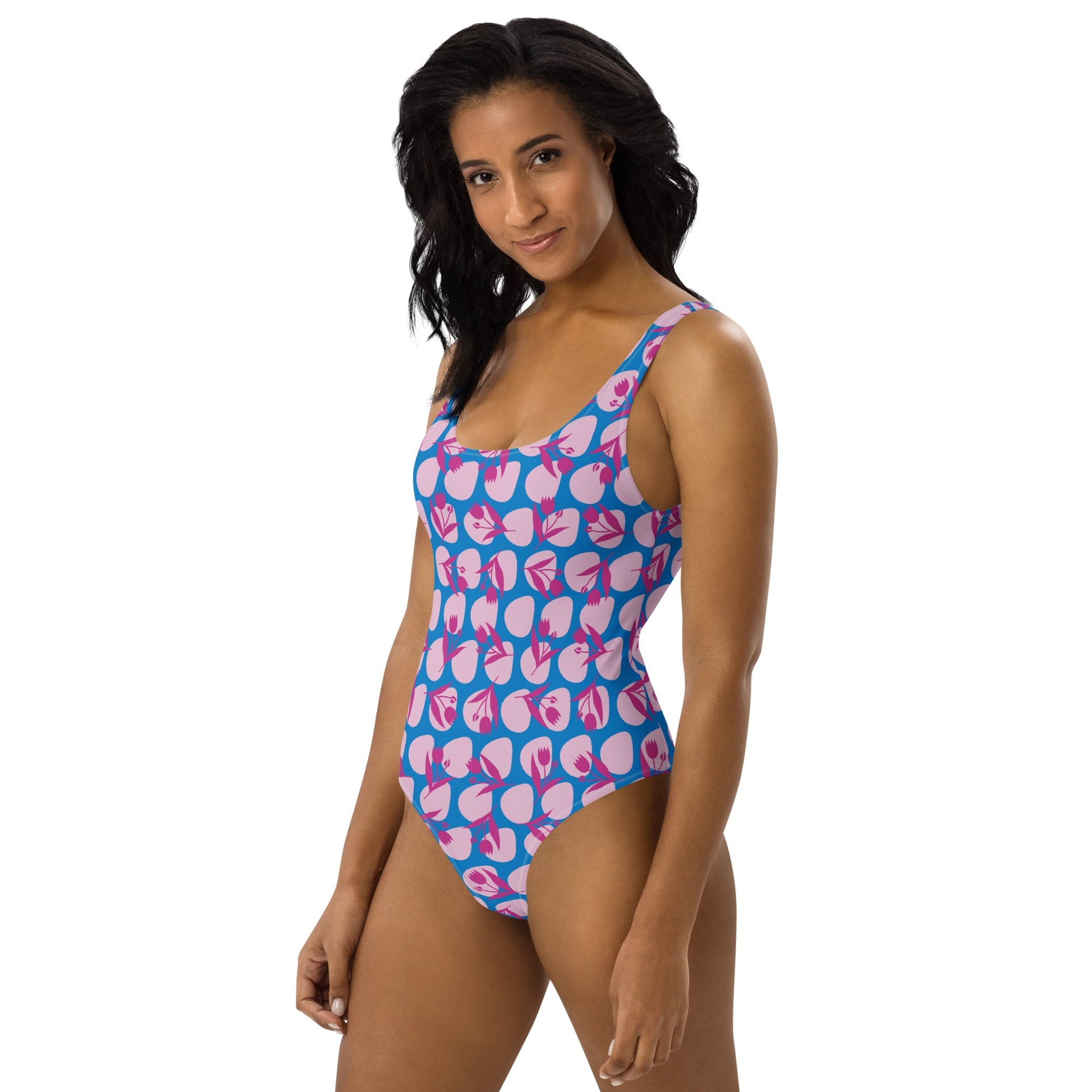 Women's One - Piece Swimsuit, Sky Blue Bathing Suit, vacation swimwear, holiday travel swimwear, mothers day gift - PratSN
